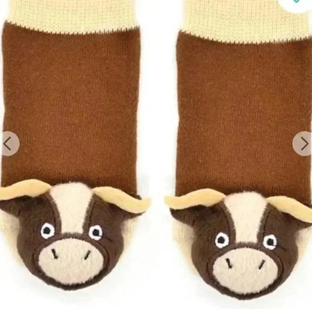 NWT boogie toes boutique longhorn Steer or bull rattle socks size 1-2Y